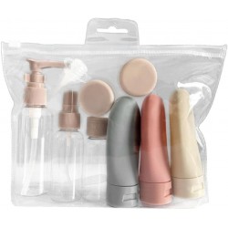 Lot de 11 flacons de cosmétiques rechargeables