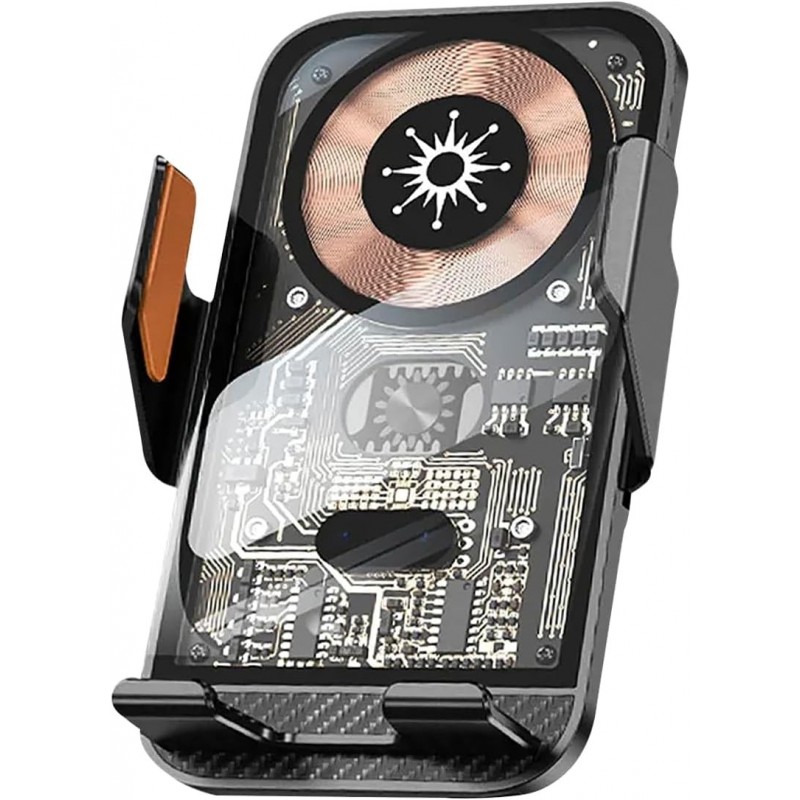 DAM Chargeur pour Voiture Magsafe 15 W C10 avec Rotation de 45 °. pour Prise d'air. Couleur : Noir