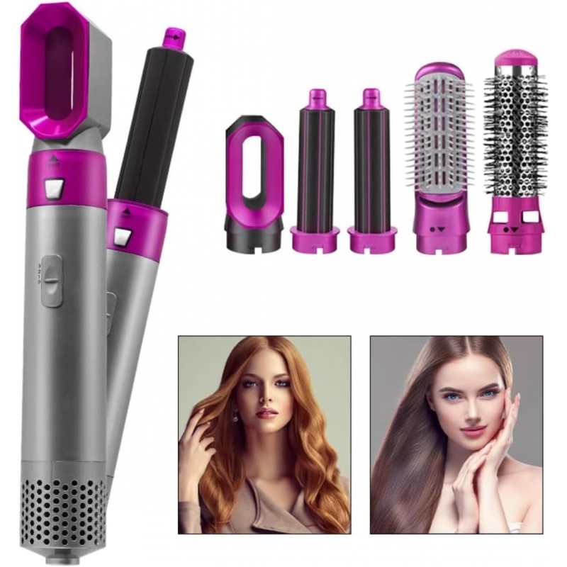 Escova Secadora de Cabelo Secador de Cabelo 5 em 1 Ar Quente Super Pontente Para Alisamento de Salão Profissional Prática
