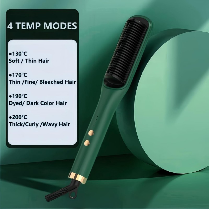 flintronic Brosse Lissante Pour Cheveux, Anti-BrûLure Lisseur Cheveux Professionnel, 30s Chauffage Rapide Fers à Lisser Négatifs