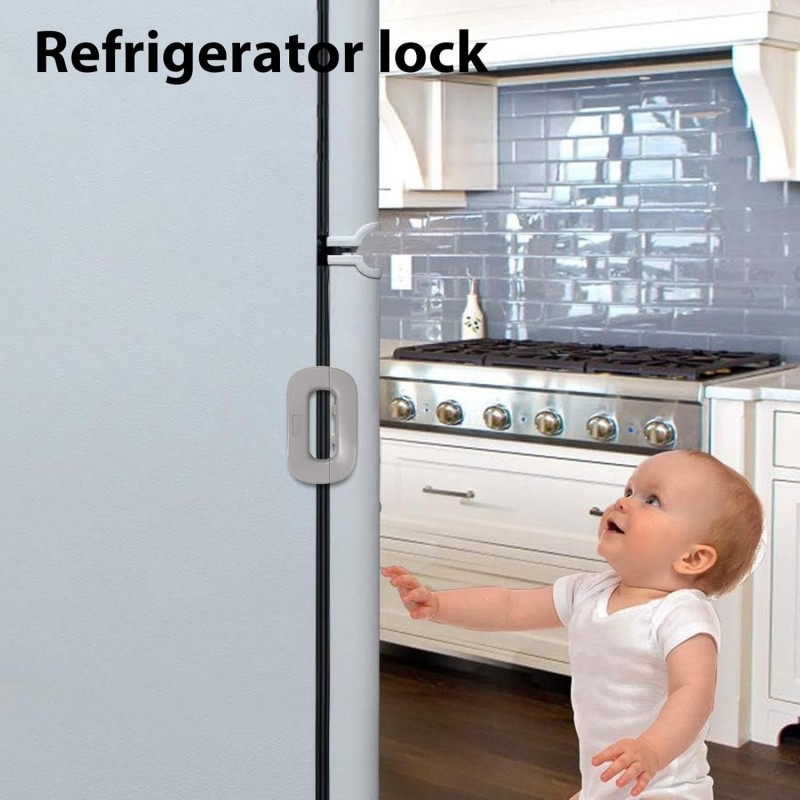 Refrigerator Child Safety Lock,Kids Refrigerator Lock | Freezer Child Lock - Fridge Door Lock, Child Safety Lock for Cabinets,
