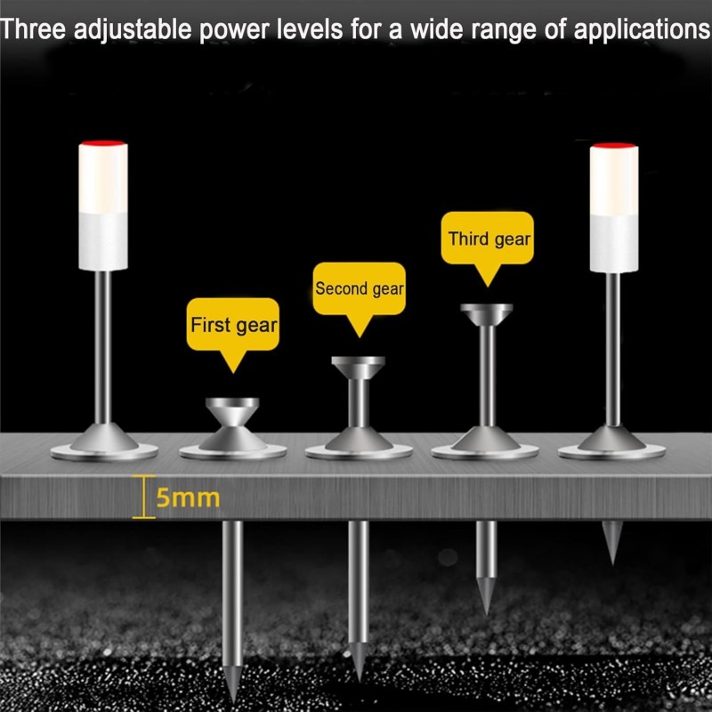 Dnoyevvs Pistolet à clous manuel en acier pour pistolet à ongles rond avec 110 clous ronds, pistolet à clous à béton vert,