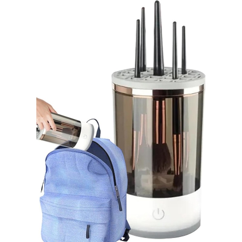 Nettoyeur de pinceaux de maquillage électrique, ensemble de nettoyage automatique de pinceaux cosmétiques, nettoyeur de pinceaux