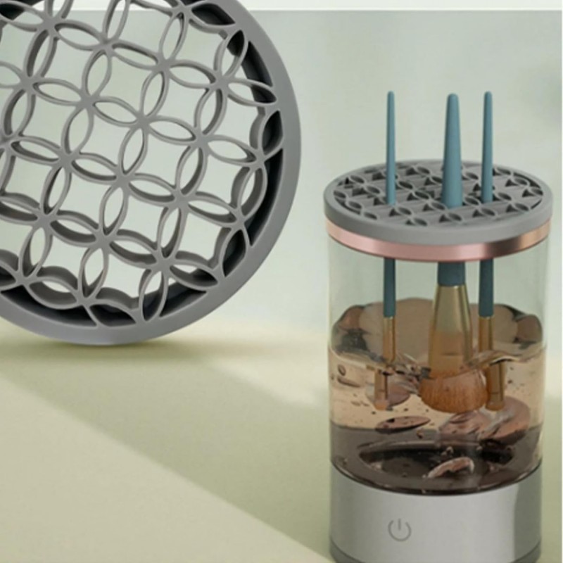 Nettoyeur de pinceaux de maquillage électrique, ensemble de nettoyage automatique de pinceaux cosmétiques, nettoyeur de pinceaux