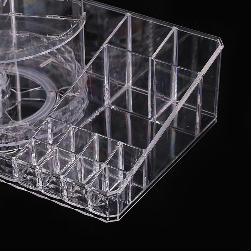 iFCOW Organizador de cosméticos, organizador de maquiagem giratório de 360 graus em forma de L, suporte de maquiagem de acrílico