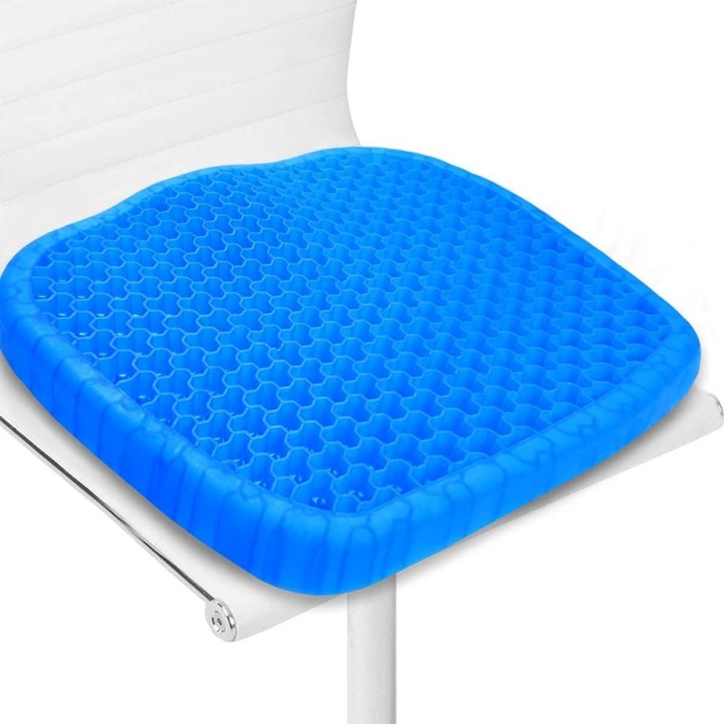 Coussin de Siège en Gel,Coussin de Gel Respirant Coussin Anti Escarres avec Housse Antidérapant pour Soulager Les Maux de Dos,