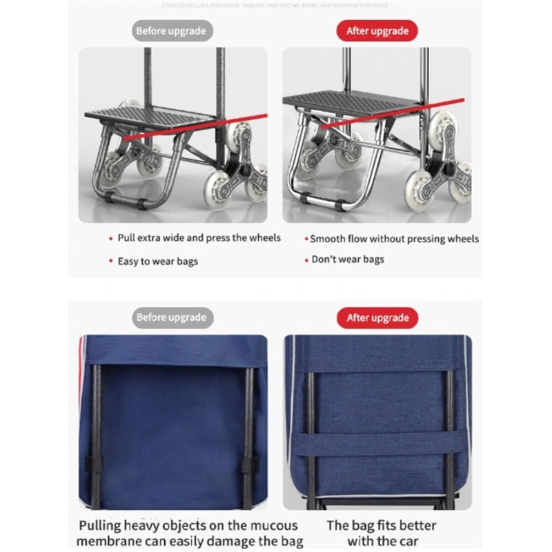 عربات فائدة التسوق المحمولة عربة عربة حقيبة التسوق على عجلات للطي تحمل قوي سلة التسوق القابلة للتسوق .عربة التسوق (Color : 7)