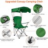 Chaise de camping avec auvent, chaise pliante pour l'extérieur avec parasol réglable UPF 50 + et porte-table, inclinable