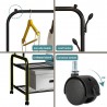 Portant à vêtements sur roulettes – Portant à vêtements portable robuste avec double rail et support de rangement à 2 couches –