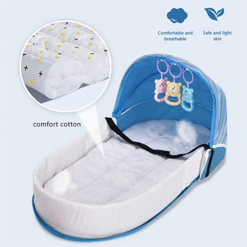 BesDirect Lit bébé Portable lit de Voyage bébé avec moustiquaire et auvent lit bébé avec moustiquaire Sac à Langer lit bébé
