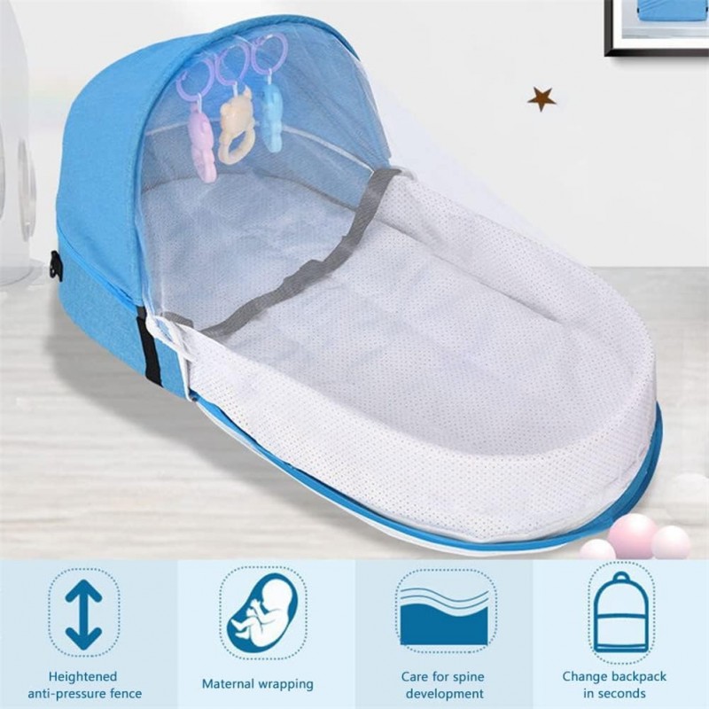 BesDirect Lit bébé Portable lit de Voyage bébé avec moustiquaire et auvent lit bébé avec moustiquaire Sac à Langer lit bébé