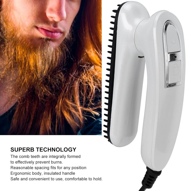 OROBA¨ Beard Straightener Comb, Heated Straight Comb Folding Design 180¡ Ration Electric Beard Brush Easy To Store for Men's