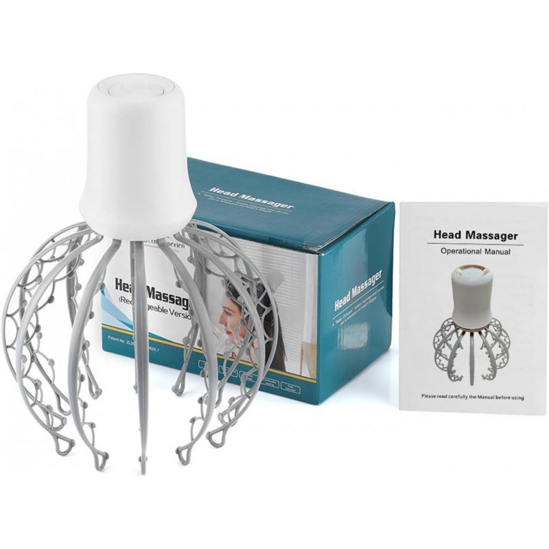 Appareil de massage automatique du cuir chevelu pieuvre | Appareil de massage du cuir chevelu à piles – Grattoir pour cuir