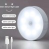 Veilleuse à mouvement, lampe intelligente à LED ronrechargeable avec trois modes d'éclairage et forte aspiration magnétique pour
