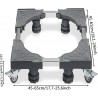 Base de Machine à Laver Réglable 45cm-65cm,Socle Lave Linge,Support Machine a Laver,avec 4 Pieds+4 Roues,Antidérapant Stent