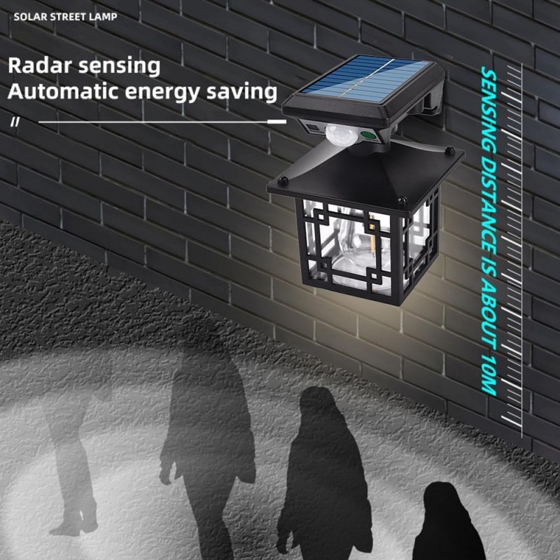 Lampada solare da giardino con sensore di movimento, IP65, imformeabile, a LED, for esterni, lampada solare con sensore di