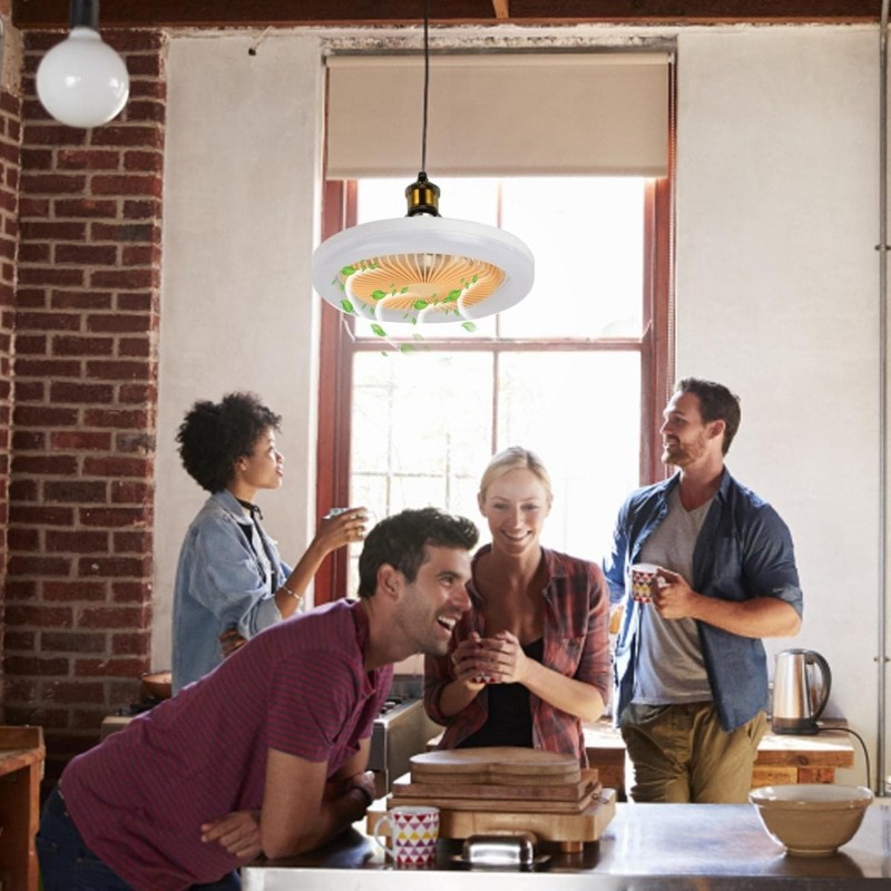 LED Ceiling Fan With Lights, 30W Flush Ceiling Fan Lamp With Remote Control, Electric Ceiling Fan 3-Color 3 Levels Wind Speeds,