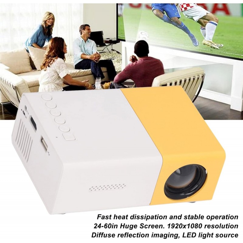 Mini Projecteur, Projecteur de Film Portable 1080p Amélioré, Projecteur Vidéo Multimédia Home Cinéma, Projecteur Extérieur Peut