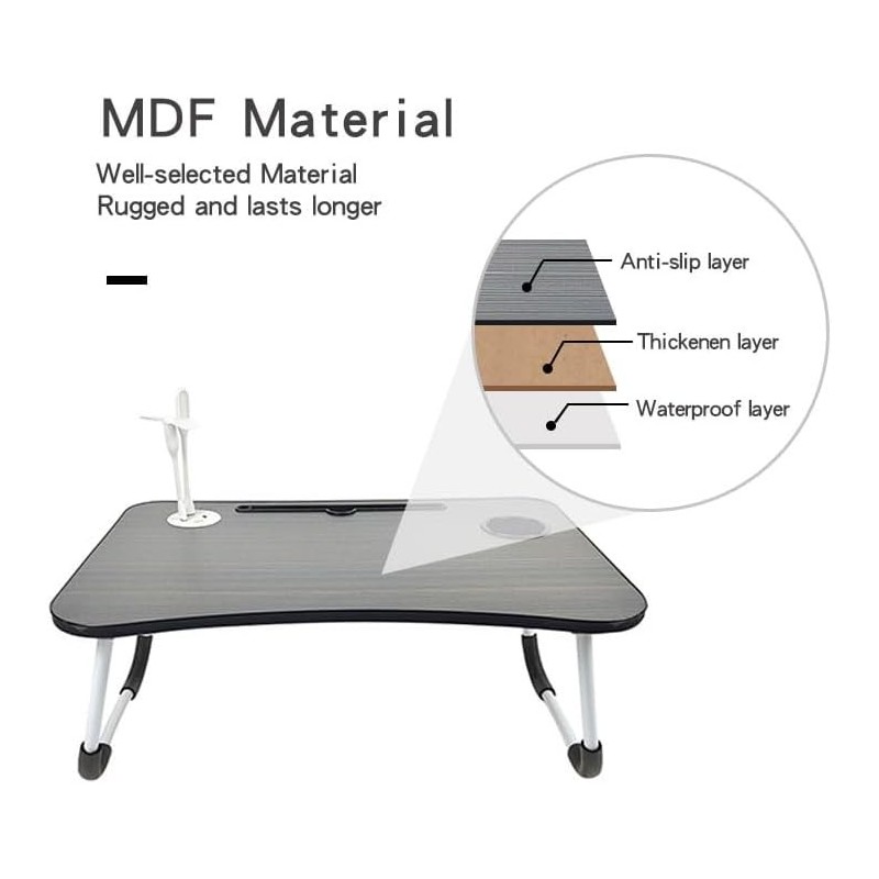 Iacob Laptop Bed Table Lap Standing Desk for Sofa Breakfast, Laptop Desk Folding Coffee Tray Notebook Stand Reading Holder for