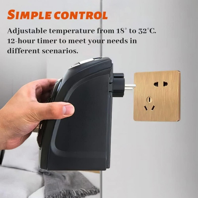 Chauffage d'Appoint Hillylolly 400W Chauffage Soufflant Ceramique, Radiateur Soufflant Silencieux, mini Chauffage Soufflant,