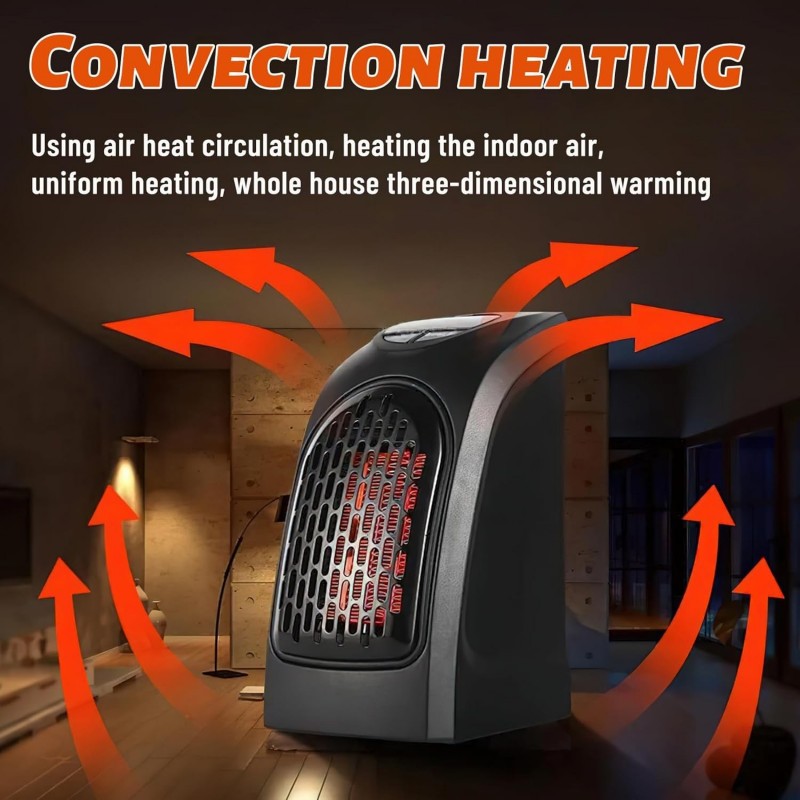 Chauffage d'Appoint Hillylolly 400W Chauffage Soufflant Ceramique, Radiateur Soufflant Silencieux, mini Chauffage Soufflant,