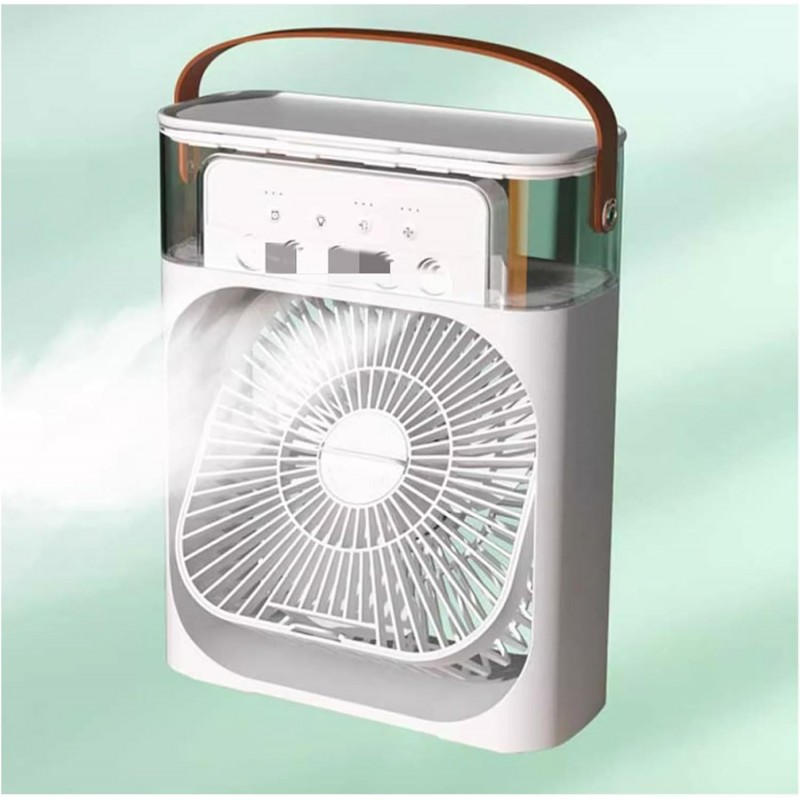 Mini Fan Air Conditioning Cooler, Small USB Desk Fan 5 Holes Humidification Air Conditioning 3 Speeds Wind for Indoor or Outdoor