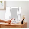 Miss Sweet Lighted Tri-fold Makeup Mirror Vanity Mirror with 1X/2X/3X Magnification (Pure White)