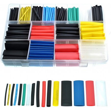 Oiyagai Kit de 580 Tubes Thermorétractables 2:1, 6 Couleurs, 11 Tailles, pour Câbles et Fils, Bricolage Sécurisé pour Maison et