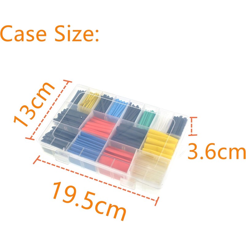 Oiyagai Kit de 580 Tubes Thermorétractables 2:1, 6 Couleurs, 11 Tailles, pour Câbles et Fils, Bricolage Sécurisé pour Maison et