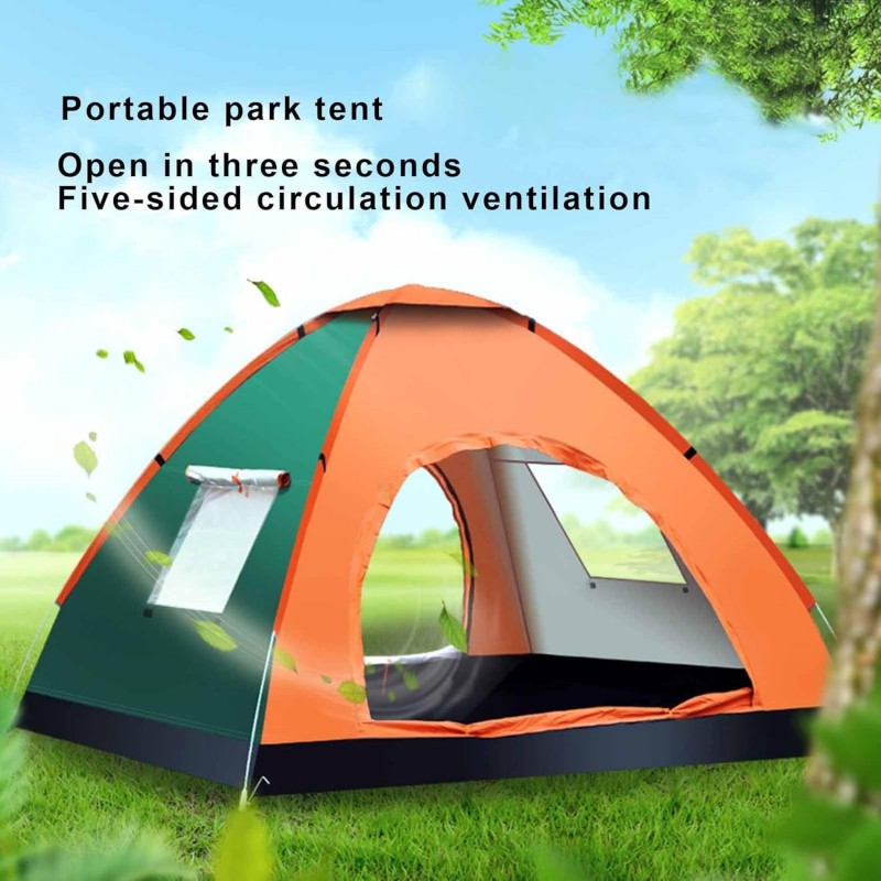 Pop-up Outdoor Camping Tent, Two Wide Doors Portable Travel Tent, Dome Tent with Bag, Suitable for Camping Backpacking Outdoor