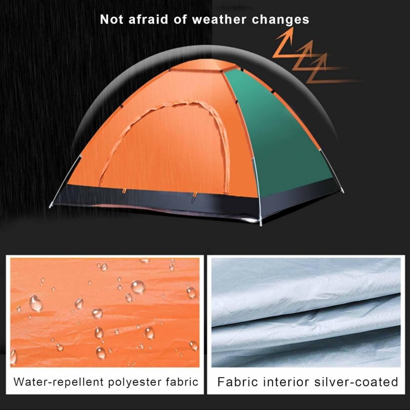 Pop-up Outdoor Camping Tent, Two Wide Doors Portable Travel Tent, Dome Tent with Bag, Suitable for Camping Backpacking Outdoor