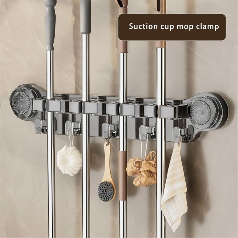 NPXUAMTJ Clip de balai à franges avec ventouse puissante, facile à installer, accessoire pour la maison et le bureau