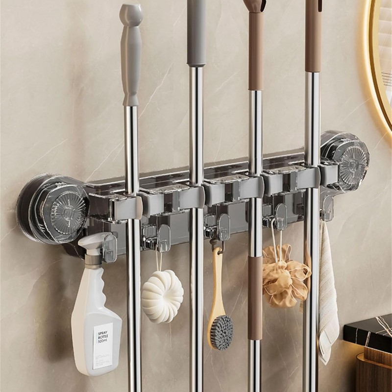 NPXUAMTJ Clip de balai à franges avec ventouse puissante, facile à installer, accessoire pour la maison et le bureau